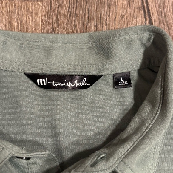 Travis Mathew Glenview Stripe Golf Polo Sage Green Men’s size Large - Picture 5 of 10